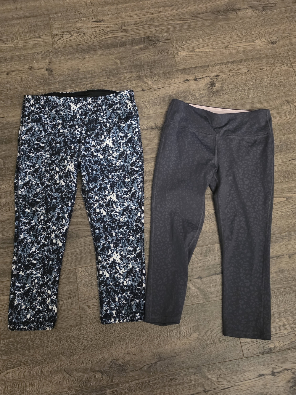 Marika Sport Blue/Black Patterned Athletic Leggings - Size M & L